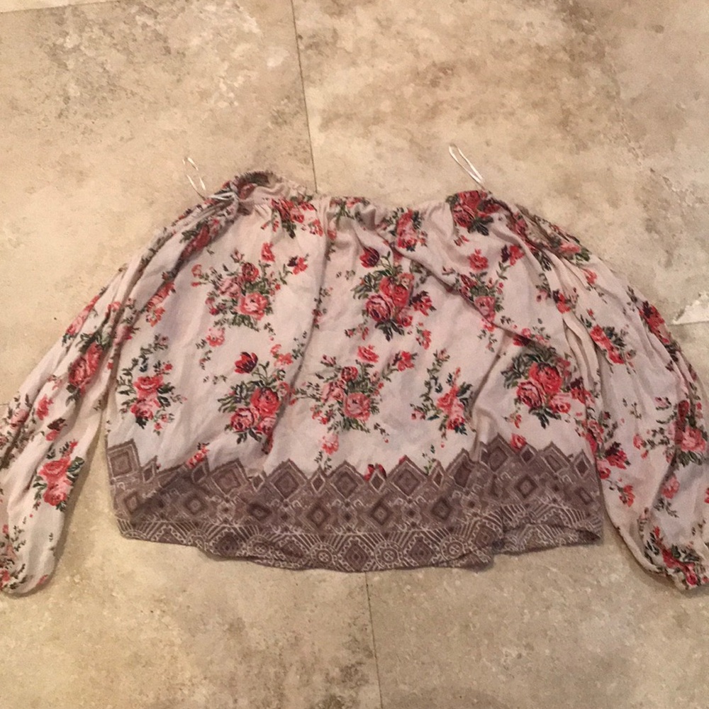 Strapless floral shirt